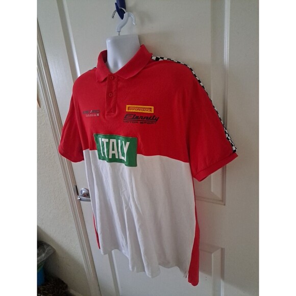 Eternity bc/ad Motor Sport Italy Italia Embroidered Green Red White Polo Sz 3XL - Picture 2 of 8